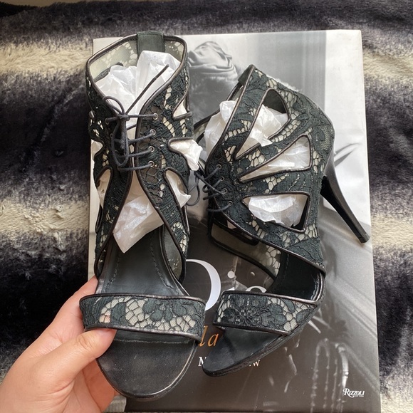 Givenchy Black Lace Cage Sandal Bootie Heel SIZE: 40 - Picture 10 of 16